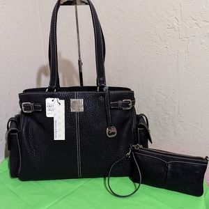 Dooney Bourke Vachetta Leather Tote Satchel Handbag Shoulderbag w/DB Wristlet
